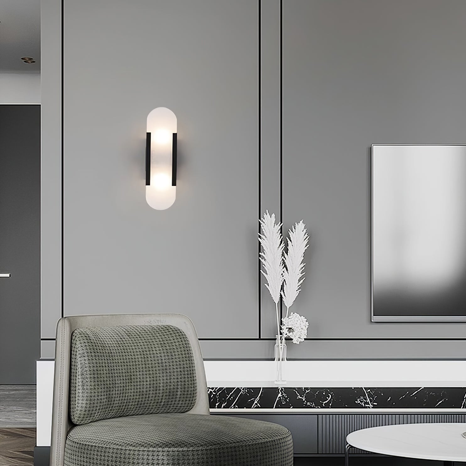 Melange Elongated Alabaster Wall Sconce