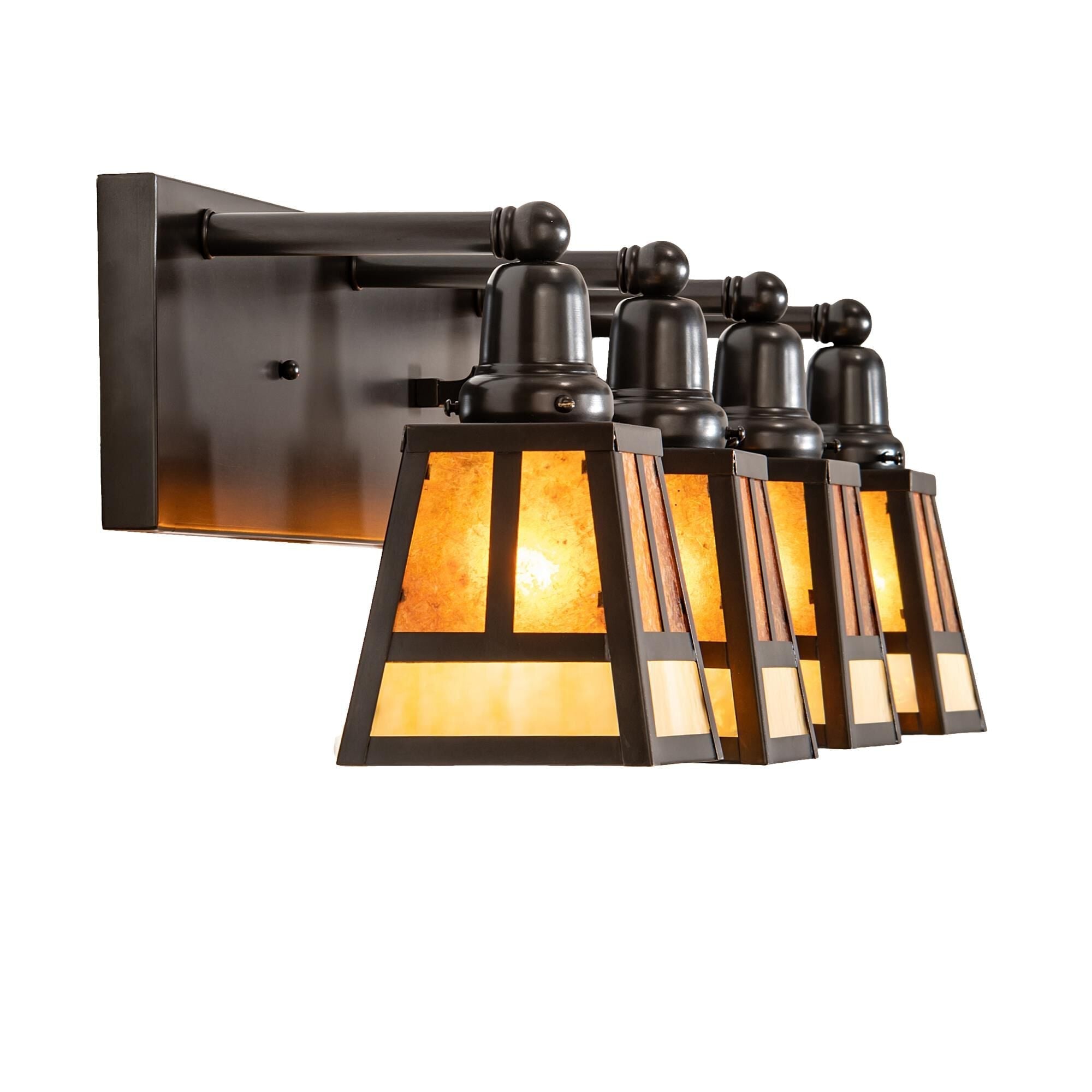 T Mission 36 Inch 4 Light Bath Vanity Fixture - Height: 10.0 Inches, Bathroom Vanity Light, detail 8