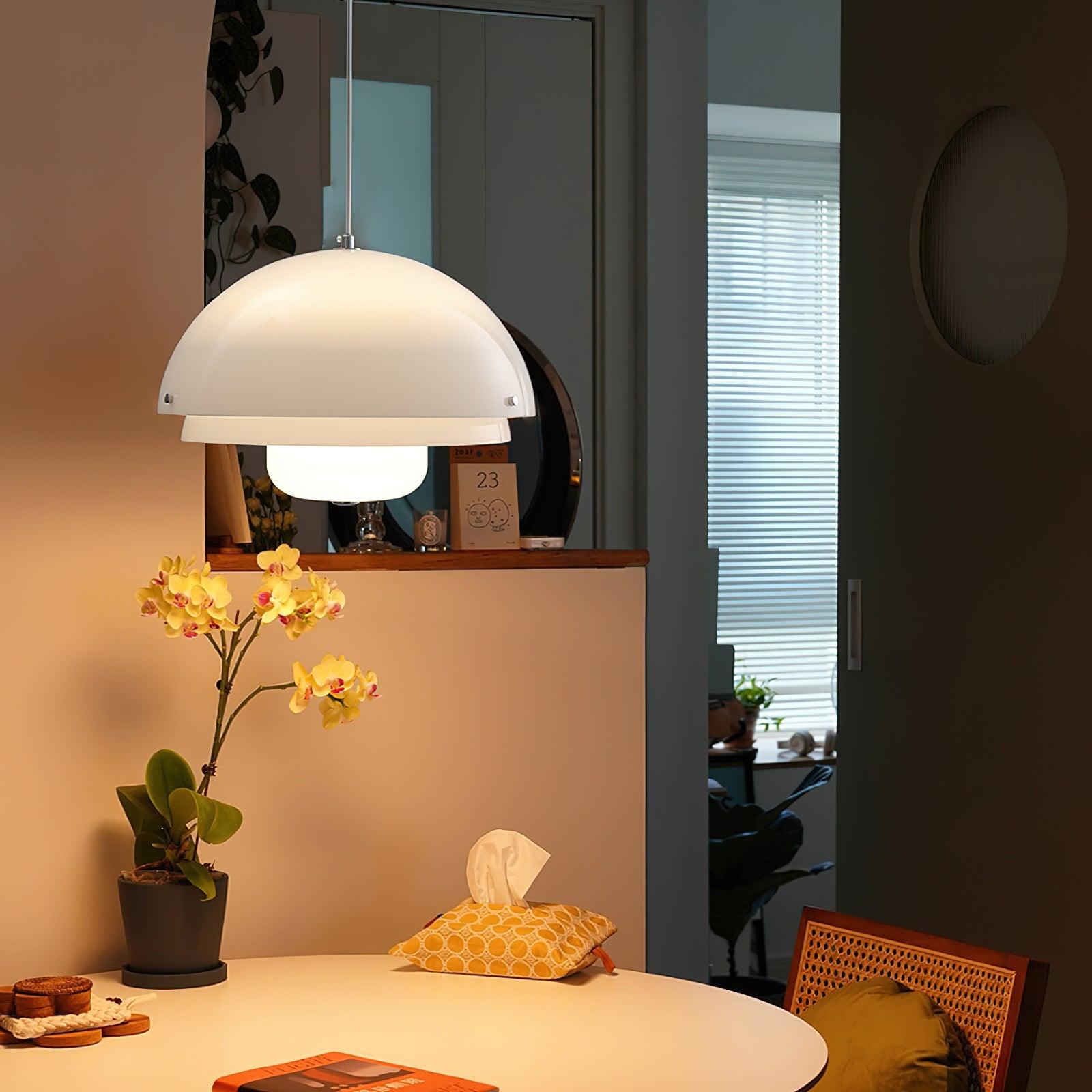 Milk White Layer Drop Light Chandelier