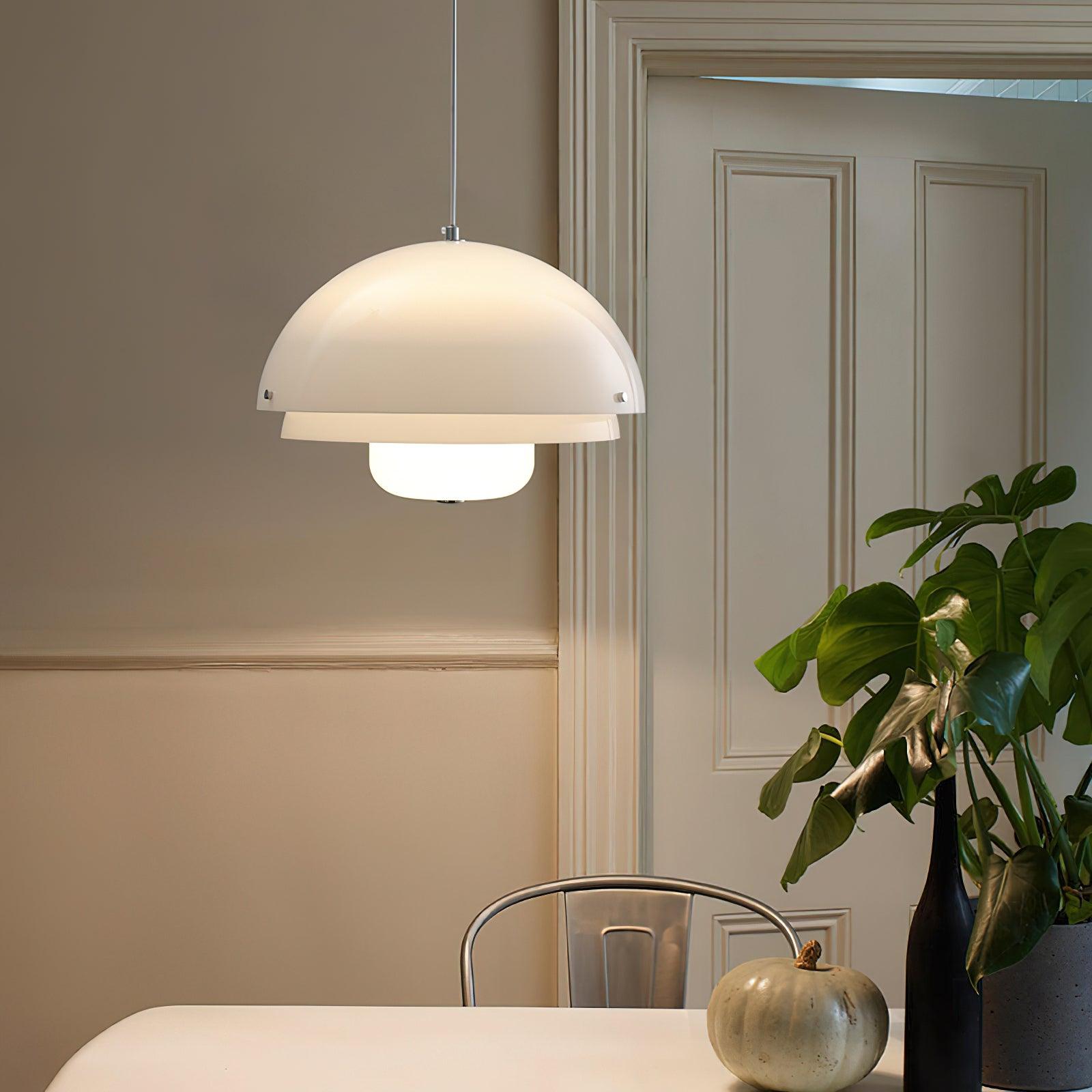 Milk White Layer Drop Light Chandelier