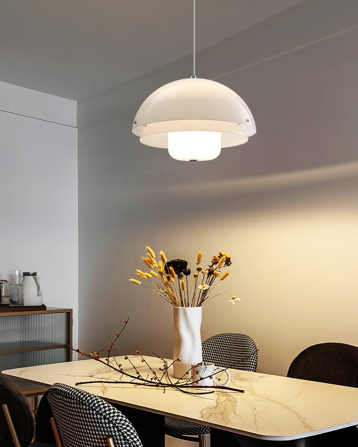 Milk White Layer Drop Light Chandelier