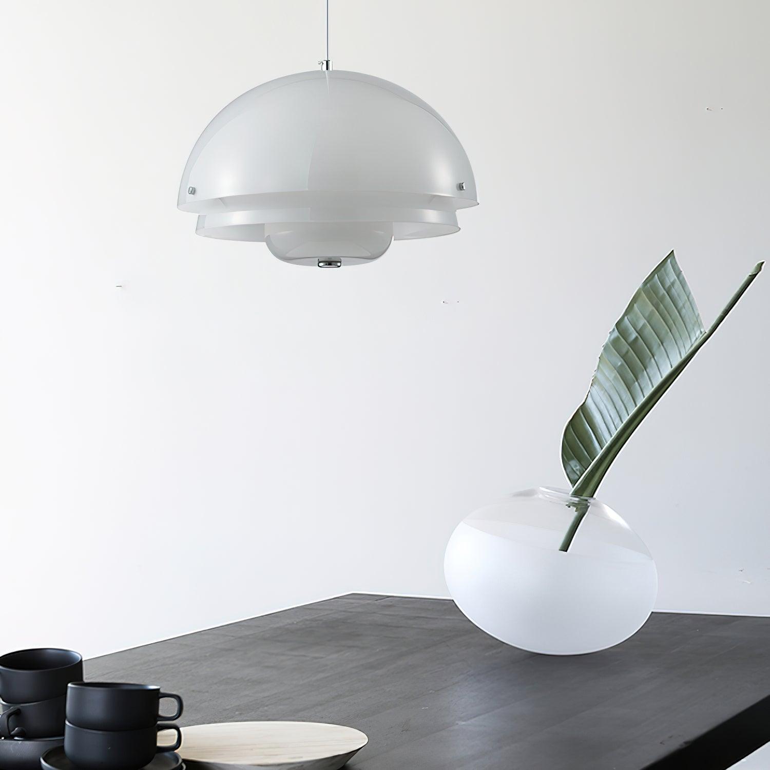 Milk White Layer Drop Light Chandelier