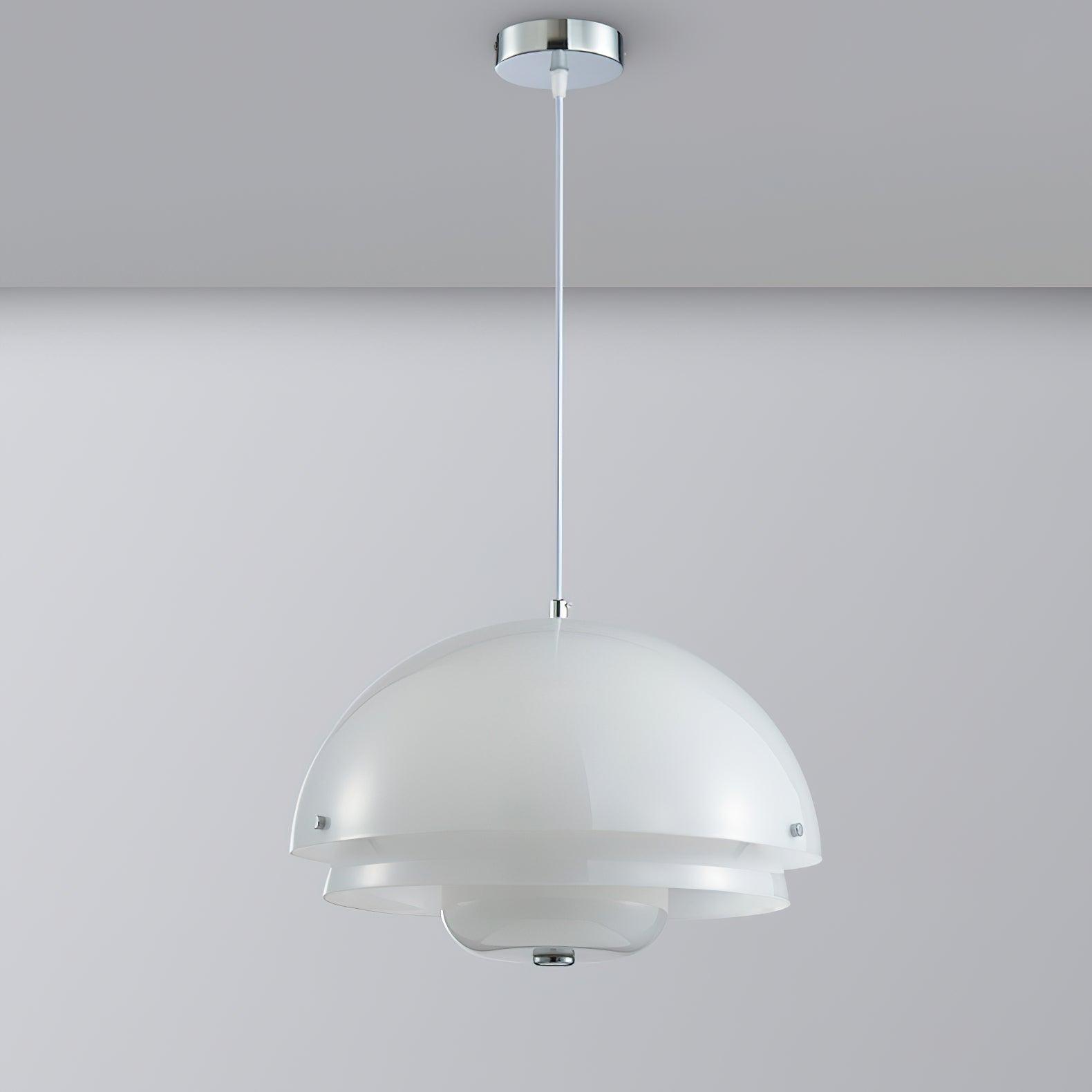 Milk White Layer Drop Light Chandelier