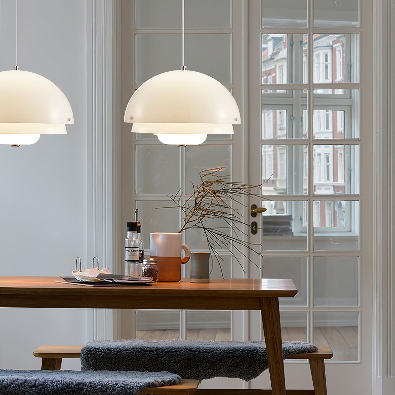 Milk White Layer Drop Light Chandelier
