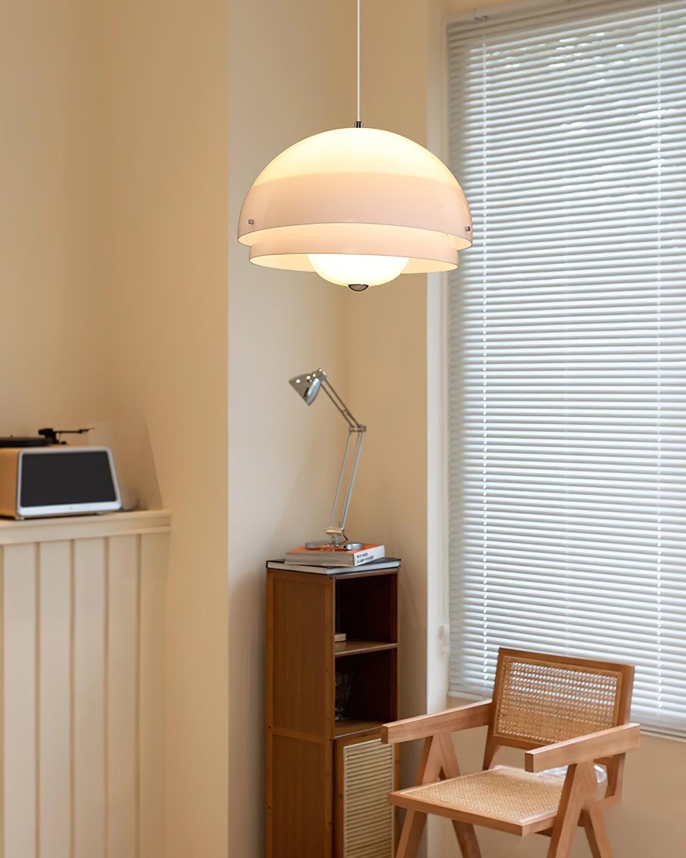 Milk White Layer Drop Light Chandelier