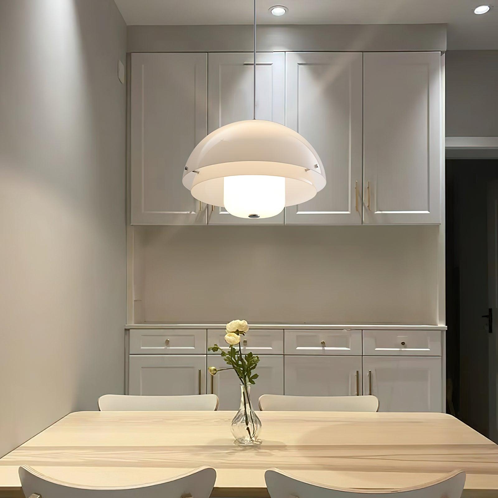 Milk White Layer Drop Light Chandelier