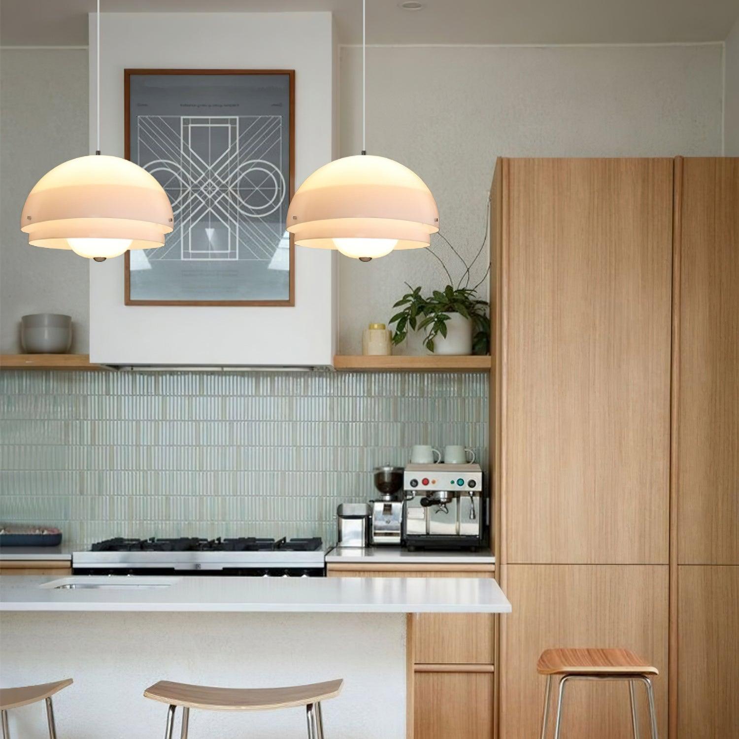Milk White Layer Drop Light Chandelier