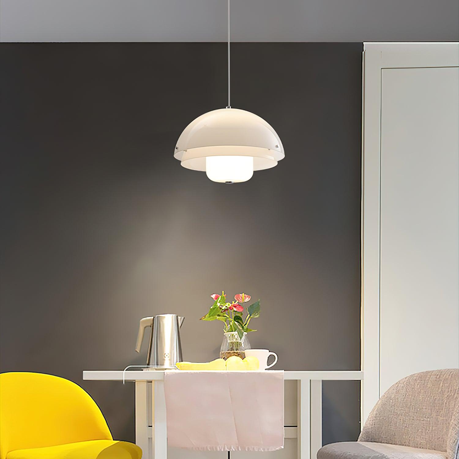 Milk White Layer Drop Light Chandelier