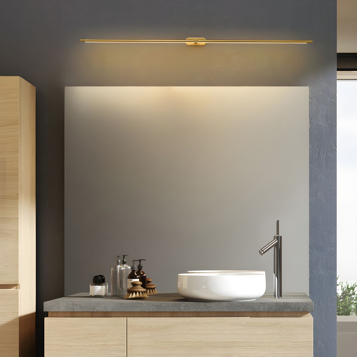 Clean-Lined Linear Wall Light, Hardwired Wall Sconce, detail 12