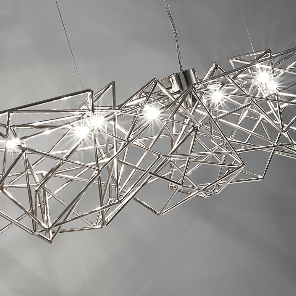 Modern Silver Geometric Chandelier