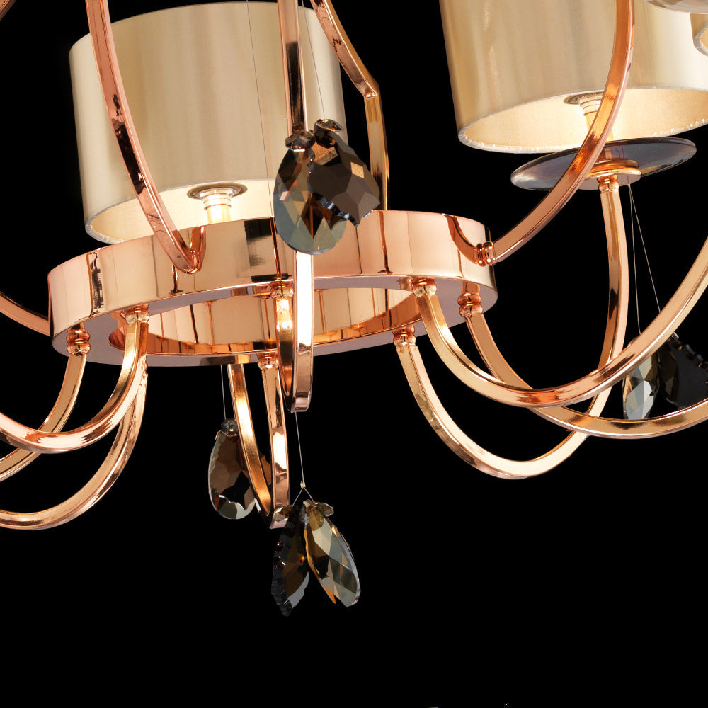 Modern Italian Designer Bronze Crystal Chandelier