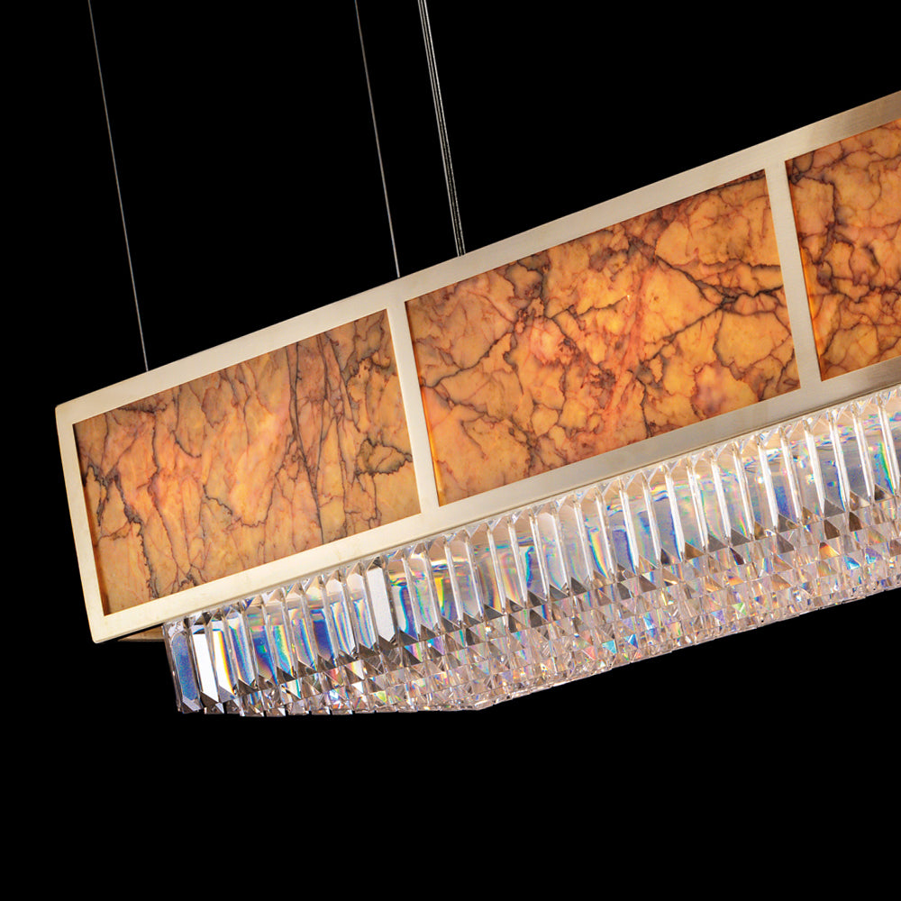 Italian Designer Crystal and Marble Chandelier