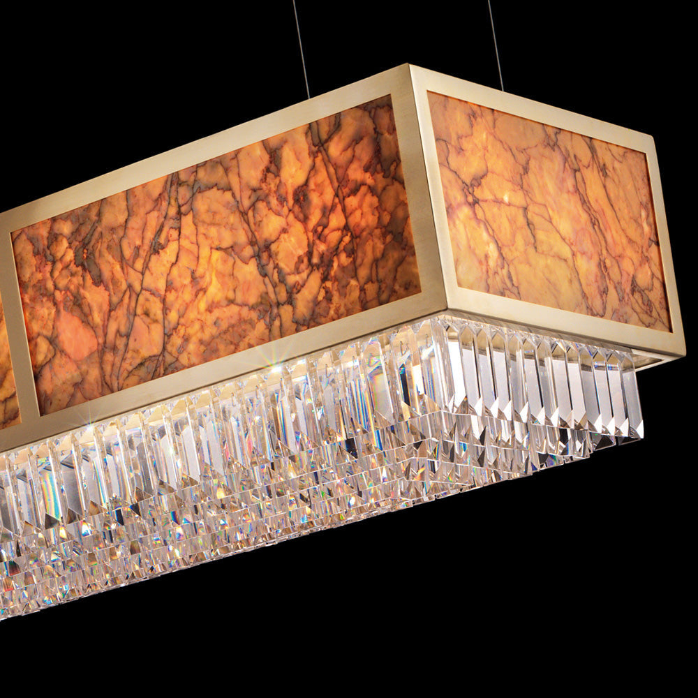 Italian Designer Crystal and Marble Chandelier