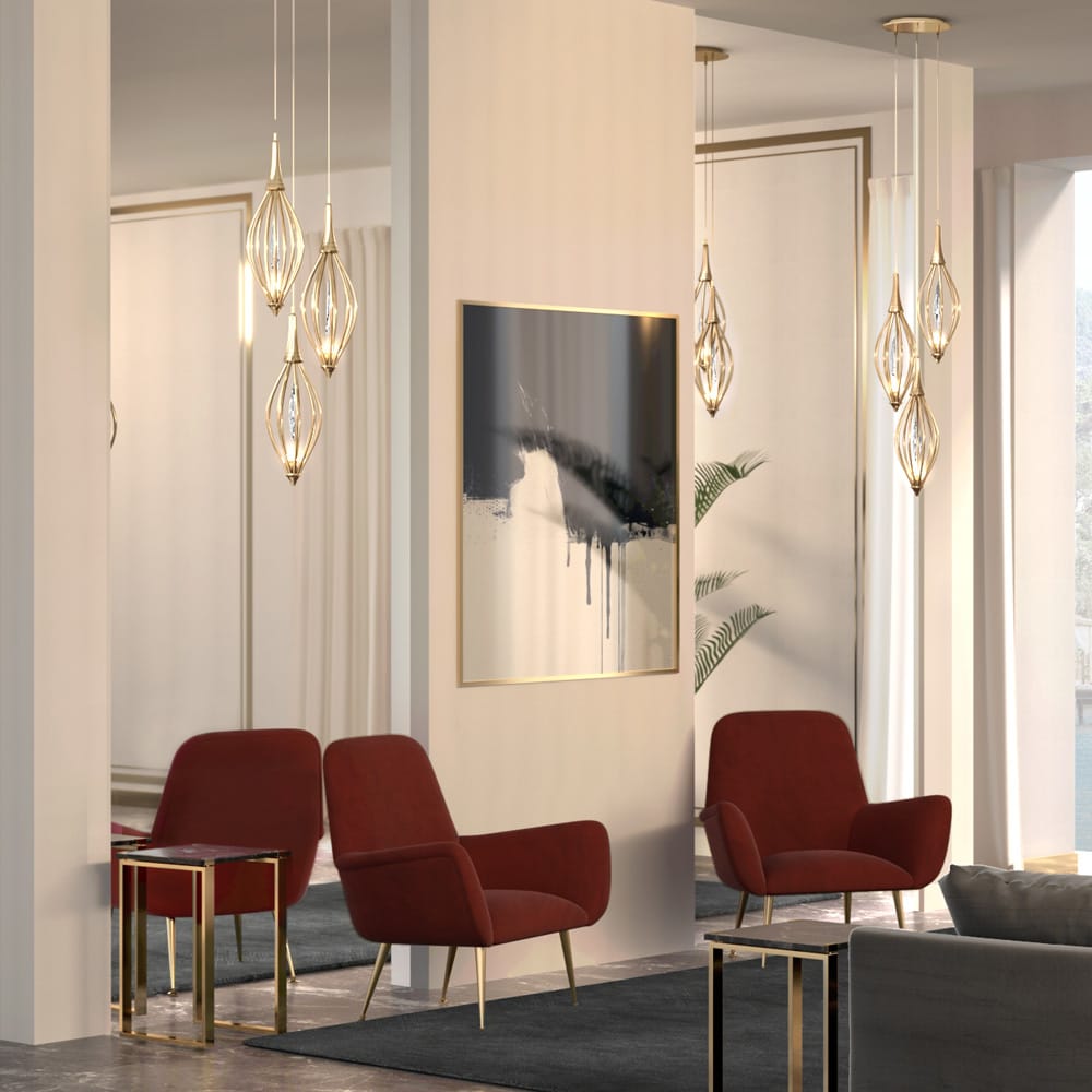 Modern Crystal Triple Chandelier