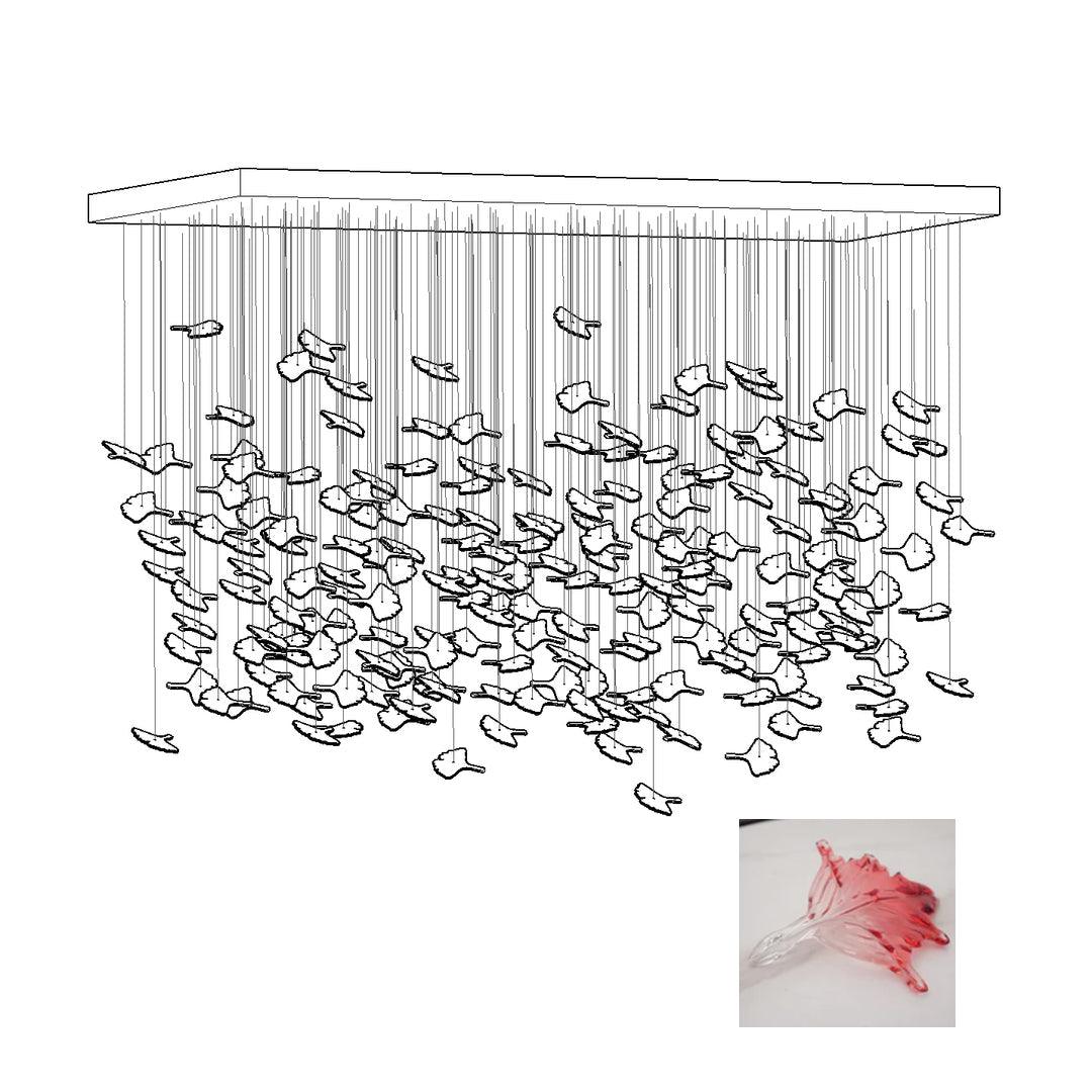 Multicolor Crystal Maple Leaf Electrolier Chandelier