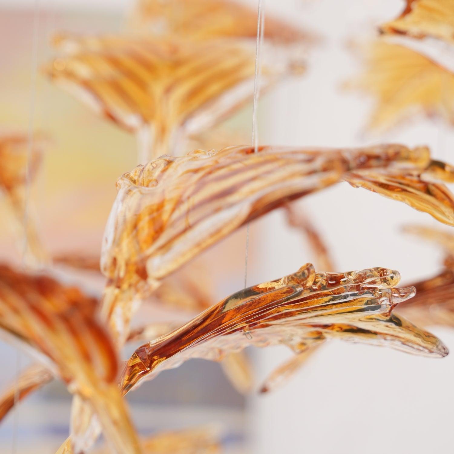 Multicolor Crystal Maple Leaf Electrolier Chandelier