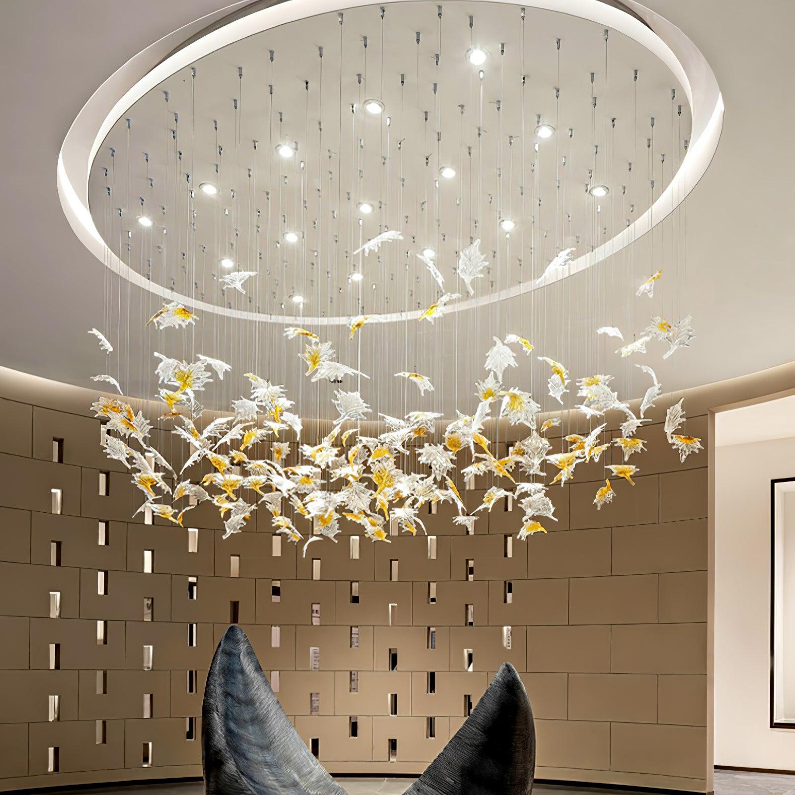 Multicolor Crystal Maple Leaf Electrolier Chandelier