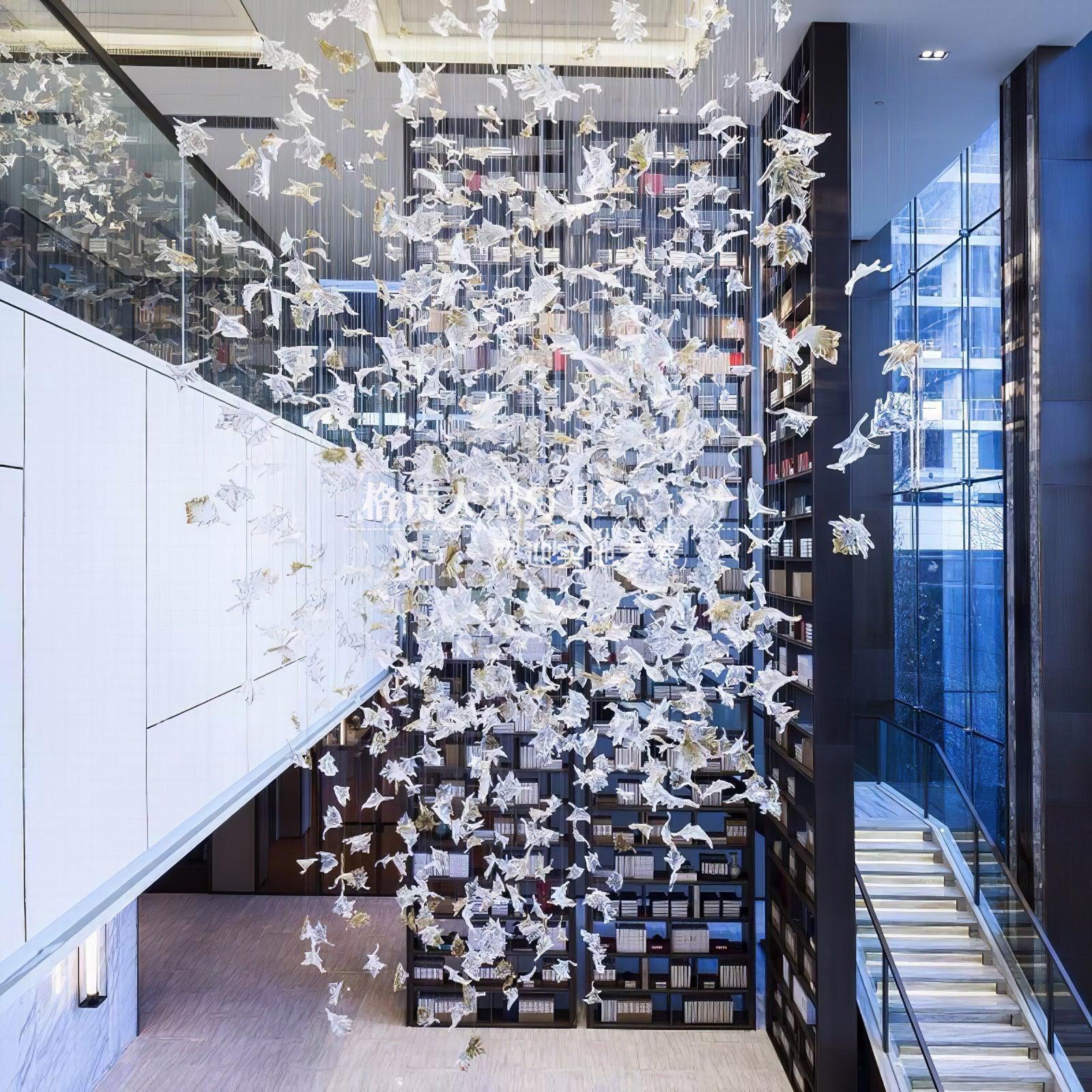 Multicolor Crystal Maple Leaf Electrolier Chandelier