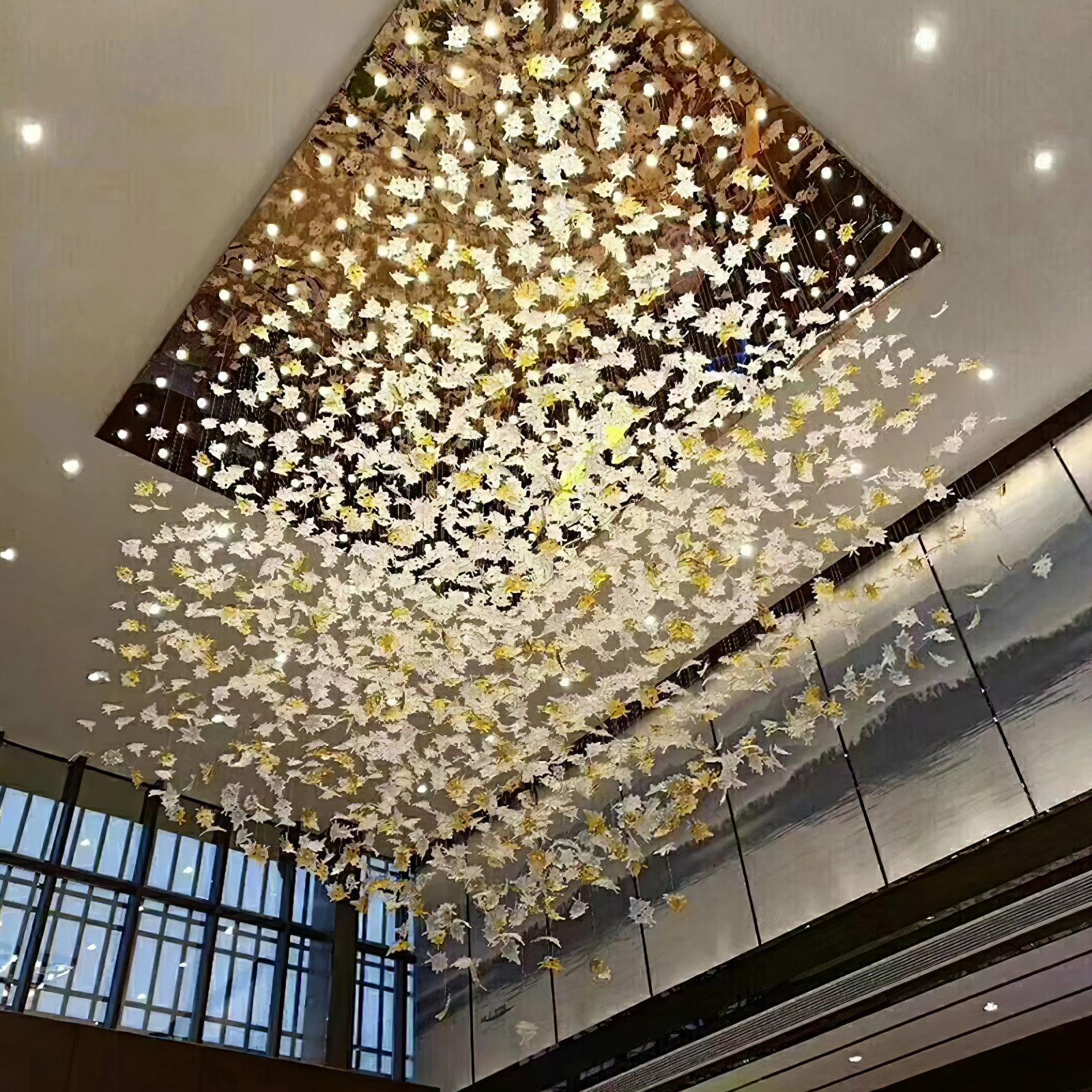 Multicolor Crystal Maple Leaf Electrolier Chandelier