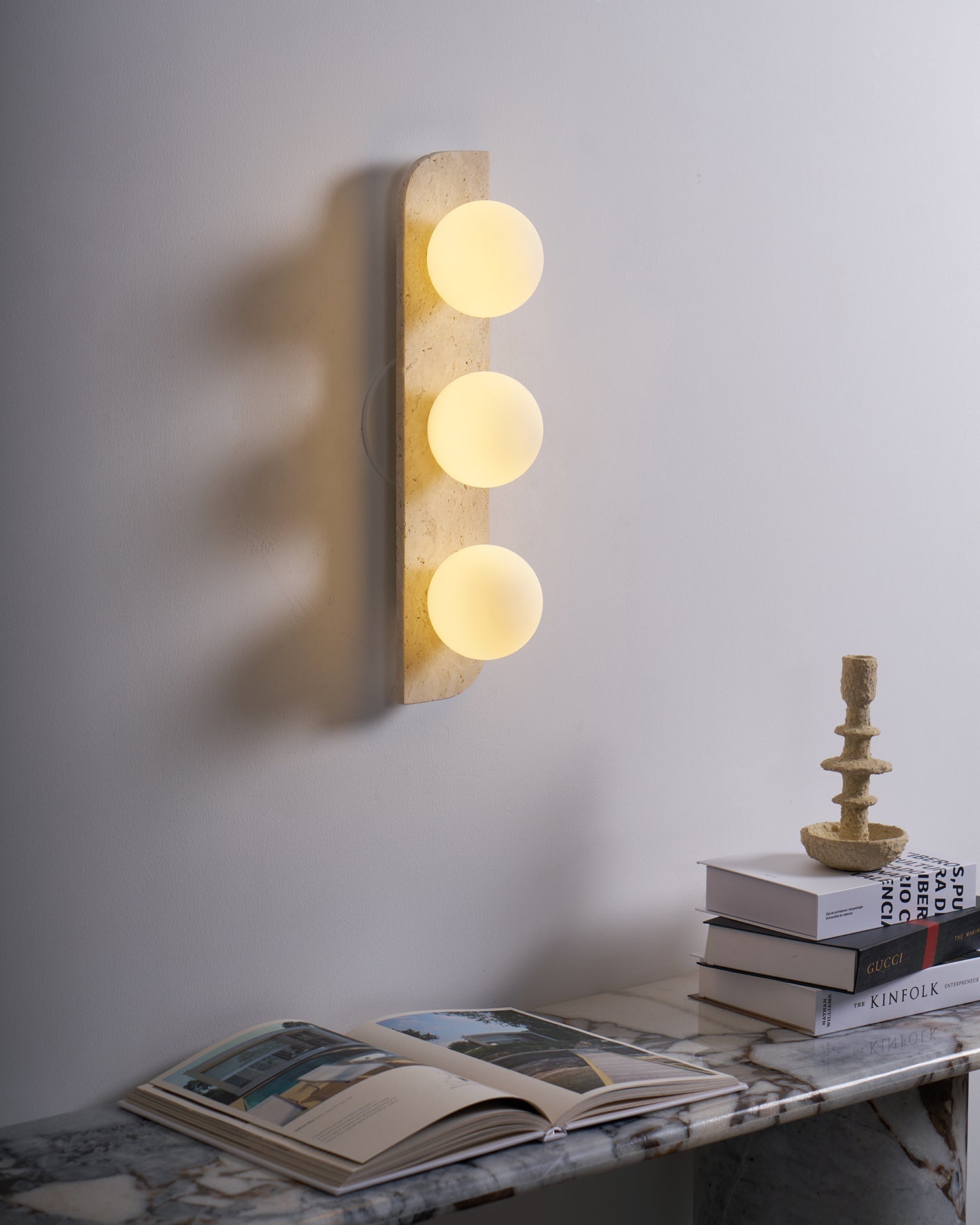 Elysian Travertine Plug-In Wall Light, Plug-In Wall Sconce, detail 61