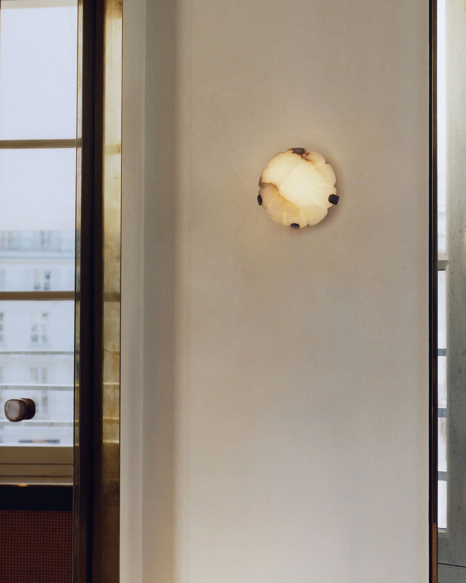 Noema Alabaster Wall Light, Hardwired Wall Sconce, detail 10