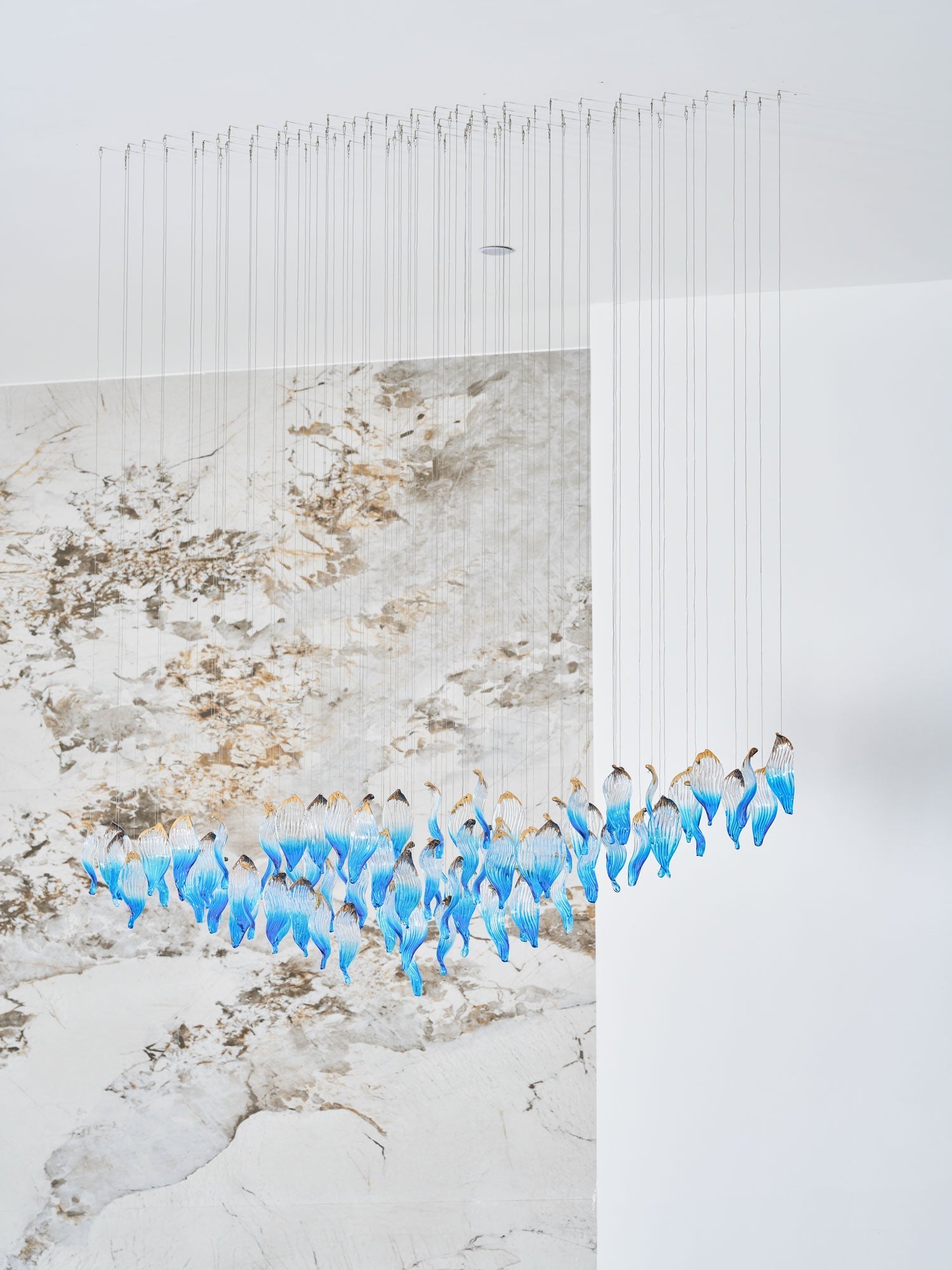 Ocean Drift Blown Glass Customizable Chandelier