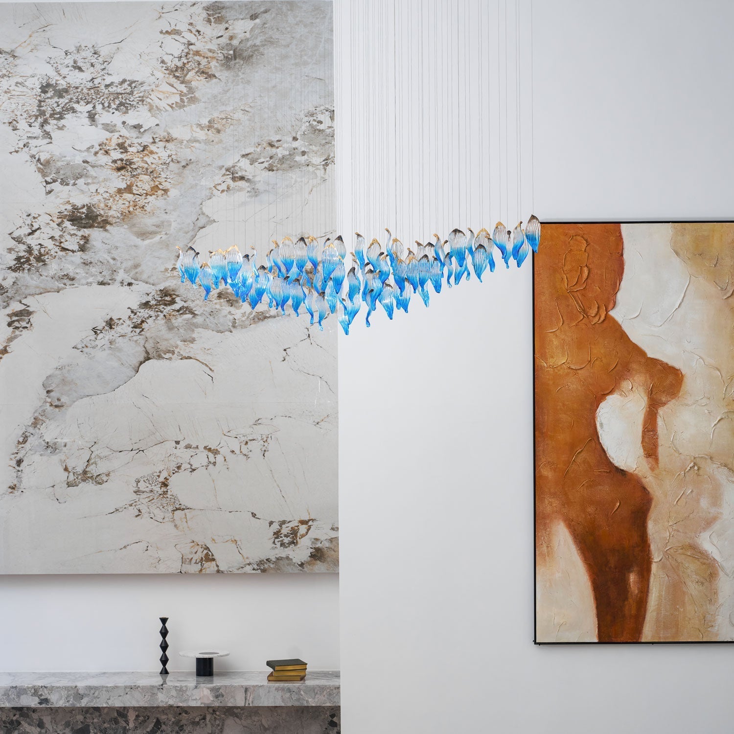 Ocean Drift Blown Glass Customizable Chandelier