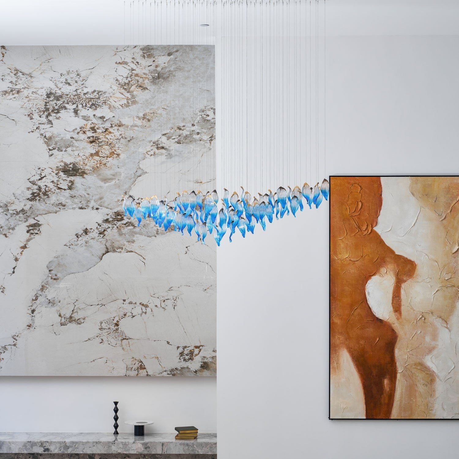 Ocean Drift Blown Glass Customizable Chandelier