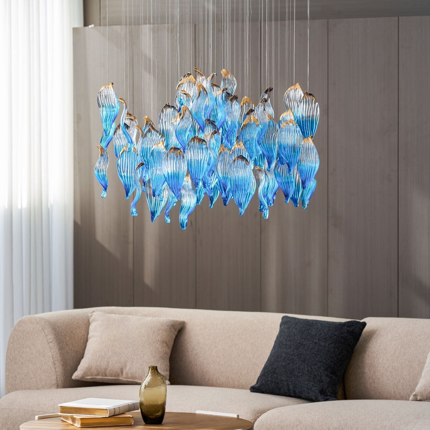 Ocean Drift Blown Glass Customizable Chandelier
