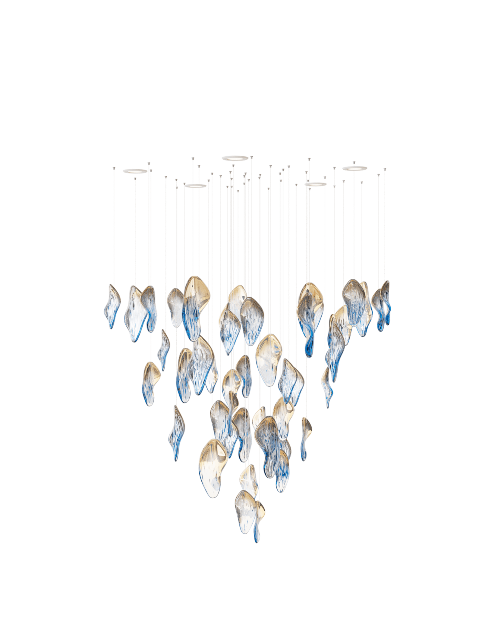 Ocean Drift Blown Glass Customizable Chandelier