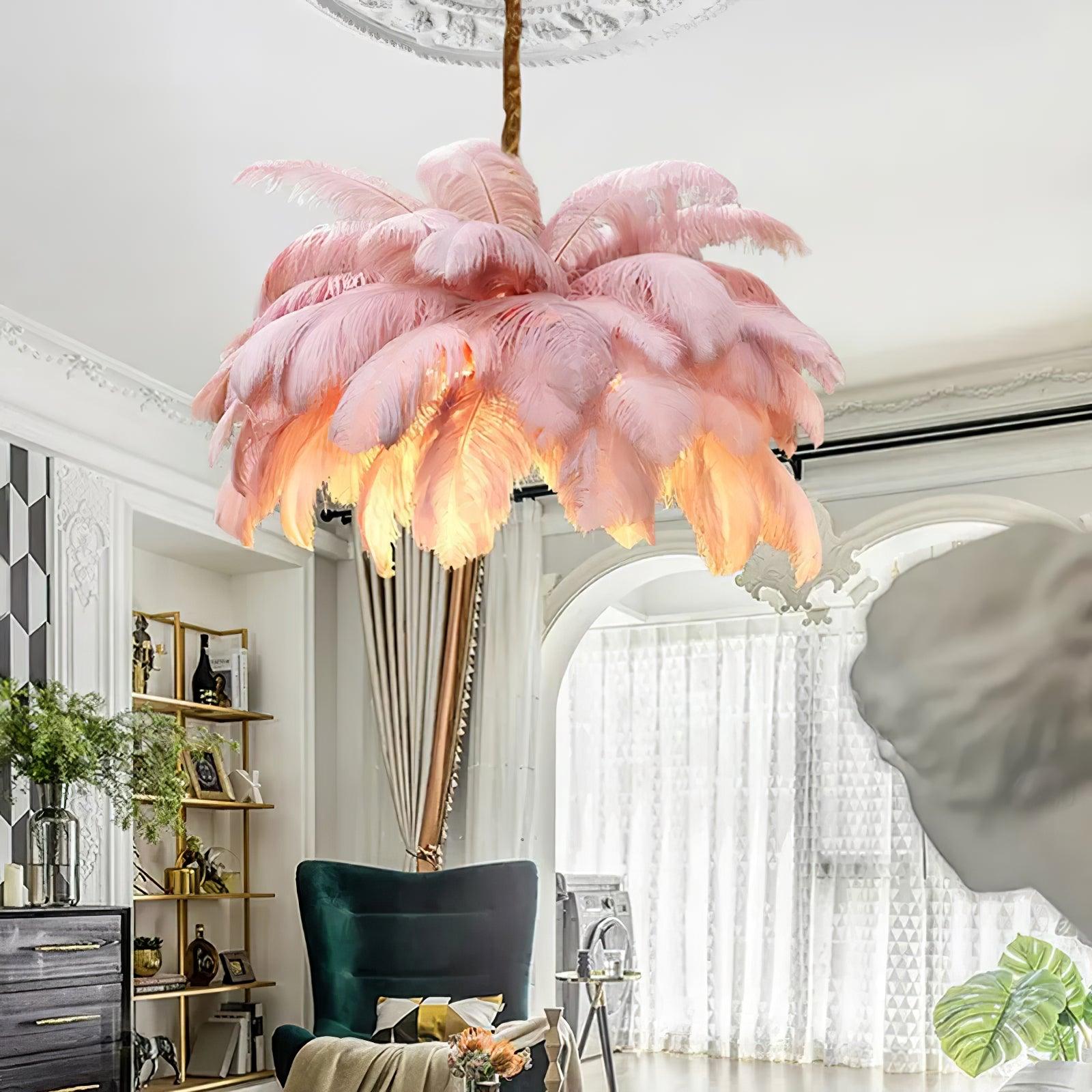 Ostrich Feather Chandelier