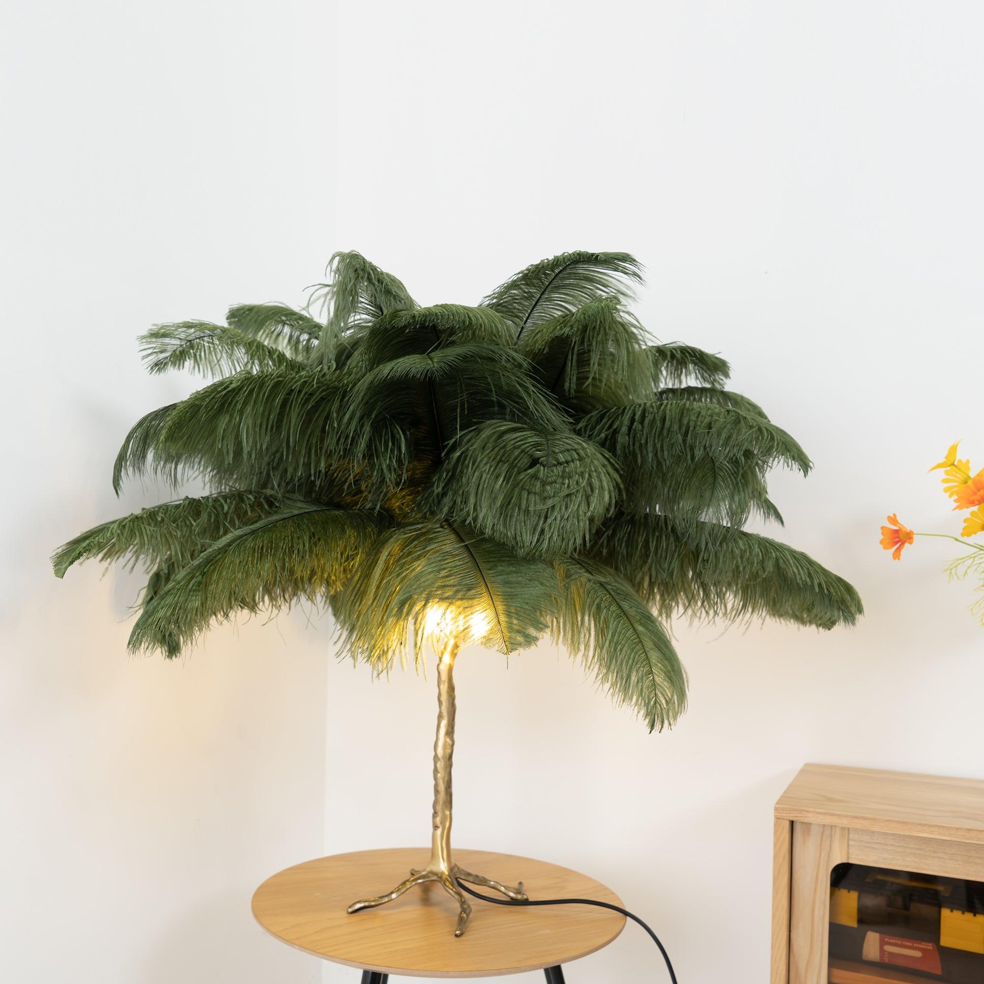 Ostrich Feather Reading Table Lamp