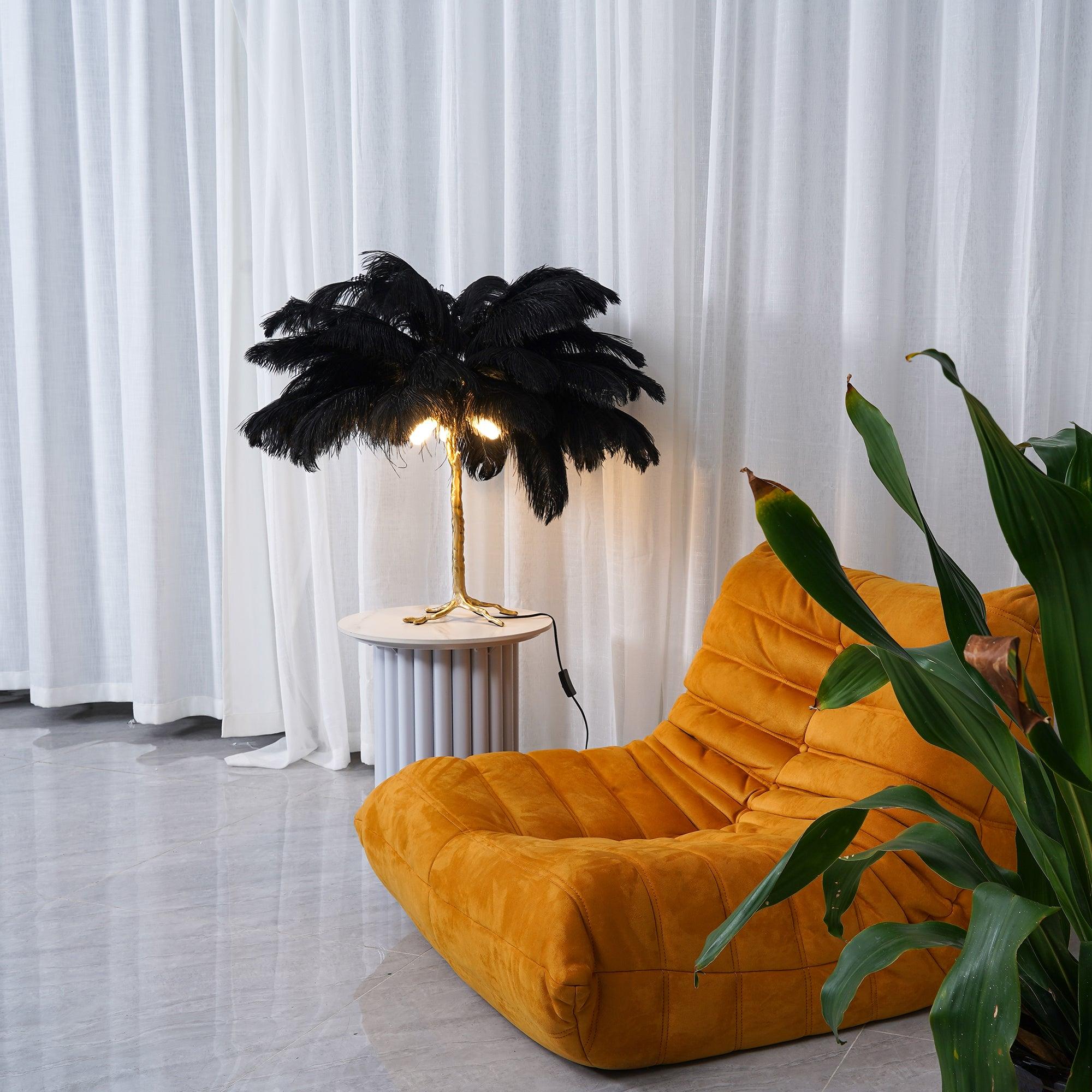Ostrich Feather Reading Table Lamp