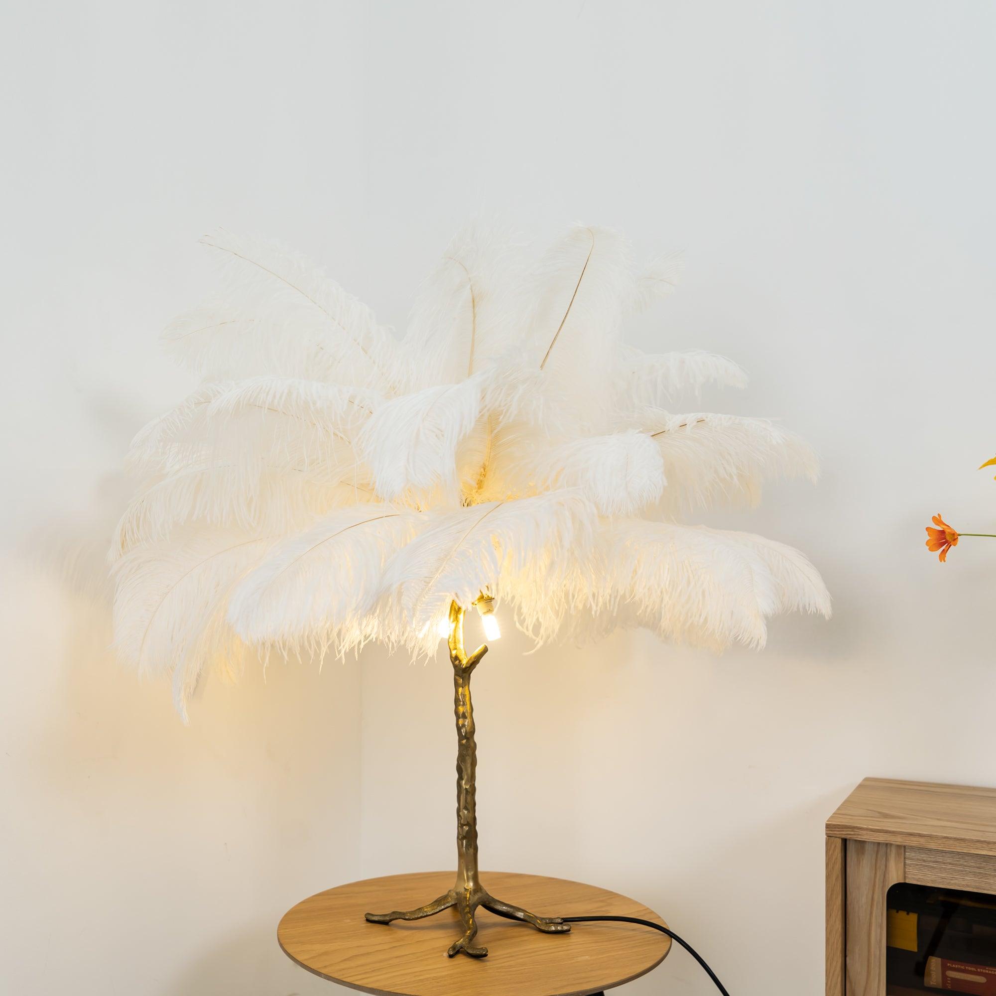 Ostrich Feather Reading Table Lamp