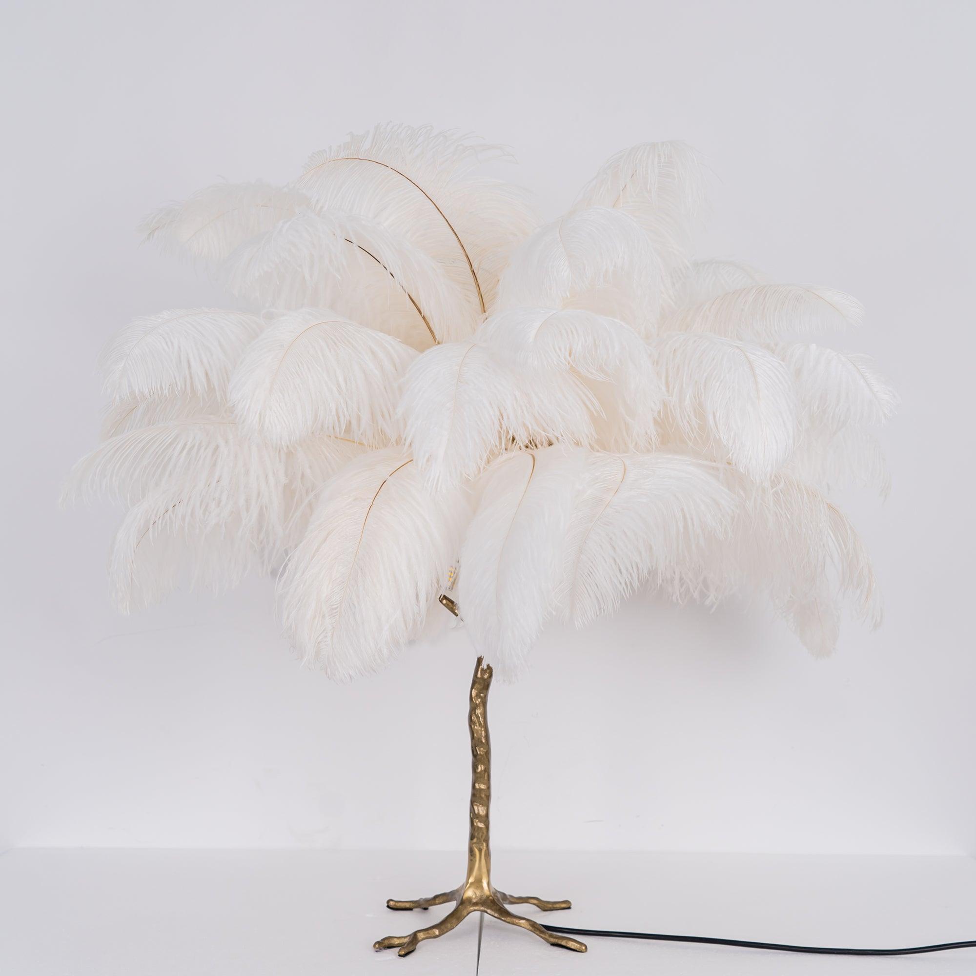 Ostrich Feather Reading Table Lamp