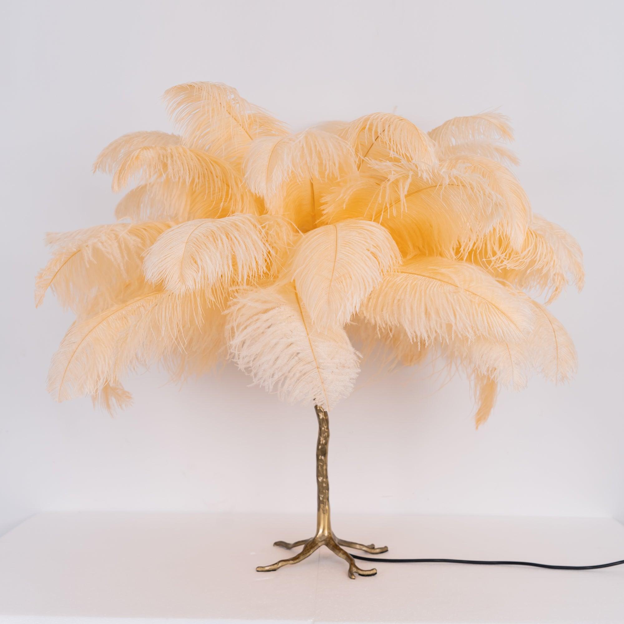 Ostrich Feather Reading Table Lamp