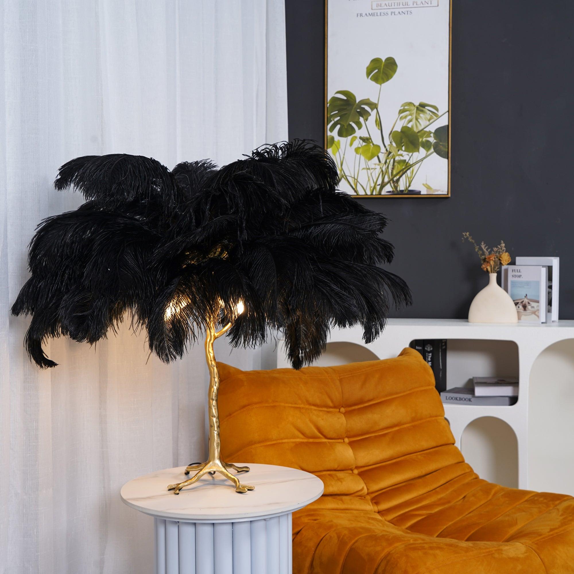 Ostrich Feather Reading Table Lamp
