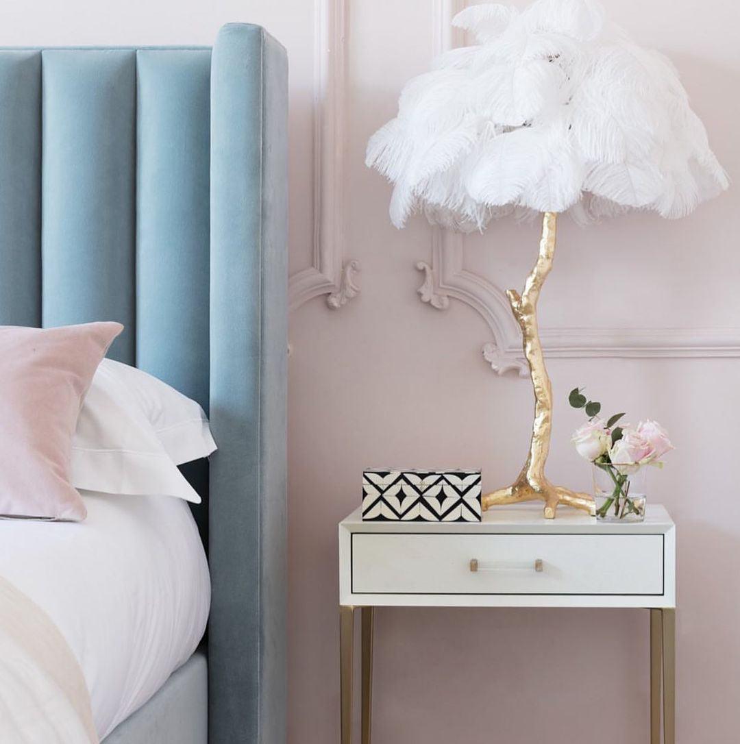 Ostrich Feather Reading Table Lamp