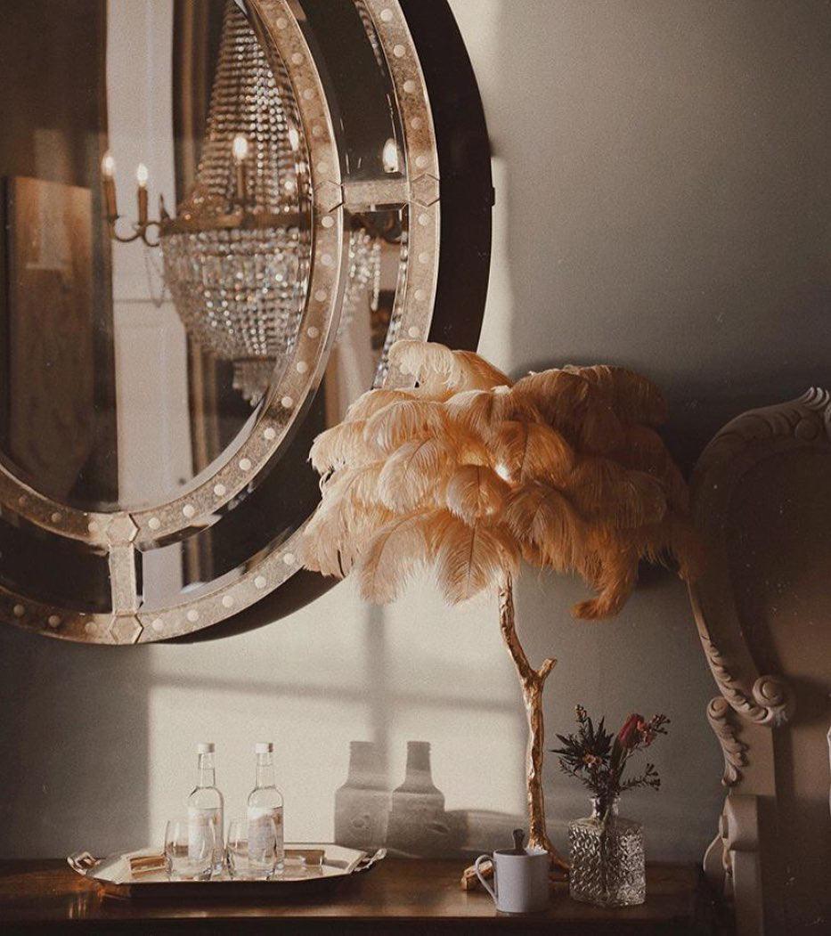 Ostrich Feather Reading Table Lamp