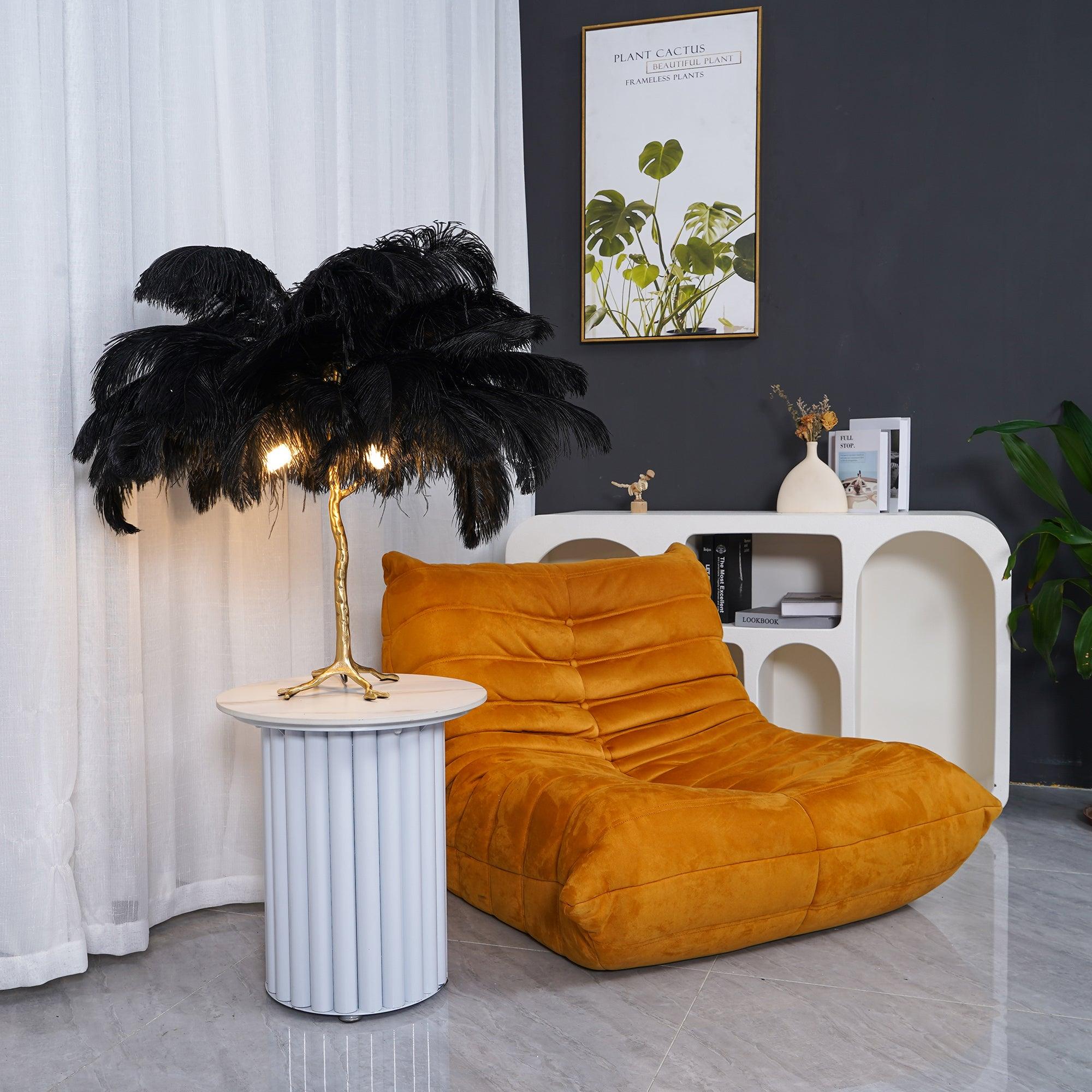 Ostrich Feather Reading Table Lamp