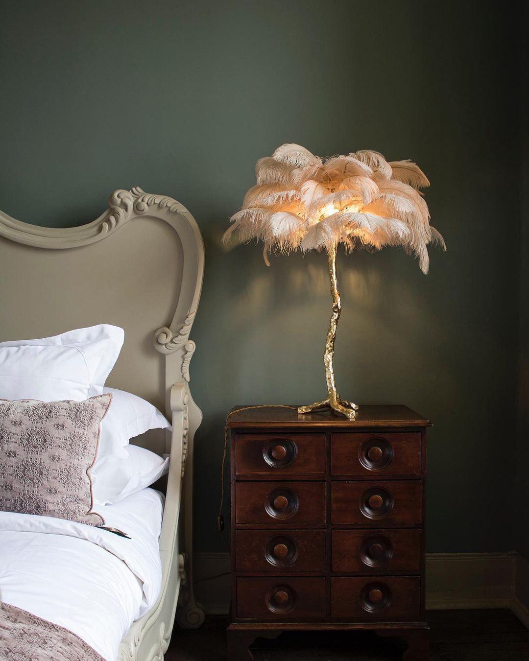 Ostrich Feather Reading Table Lamp