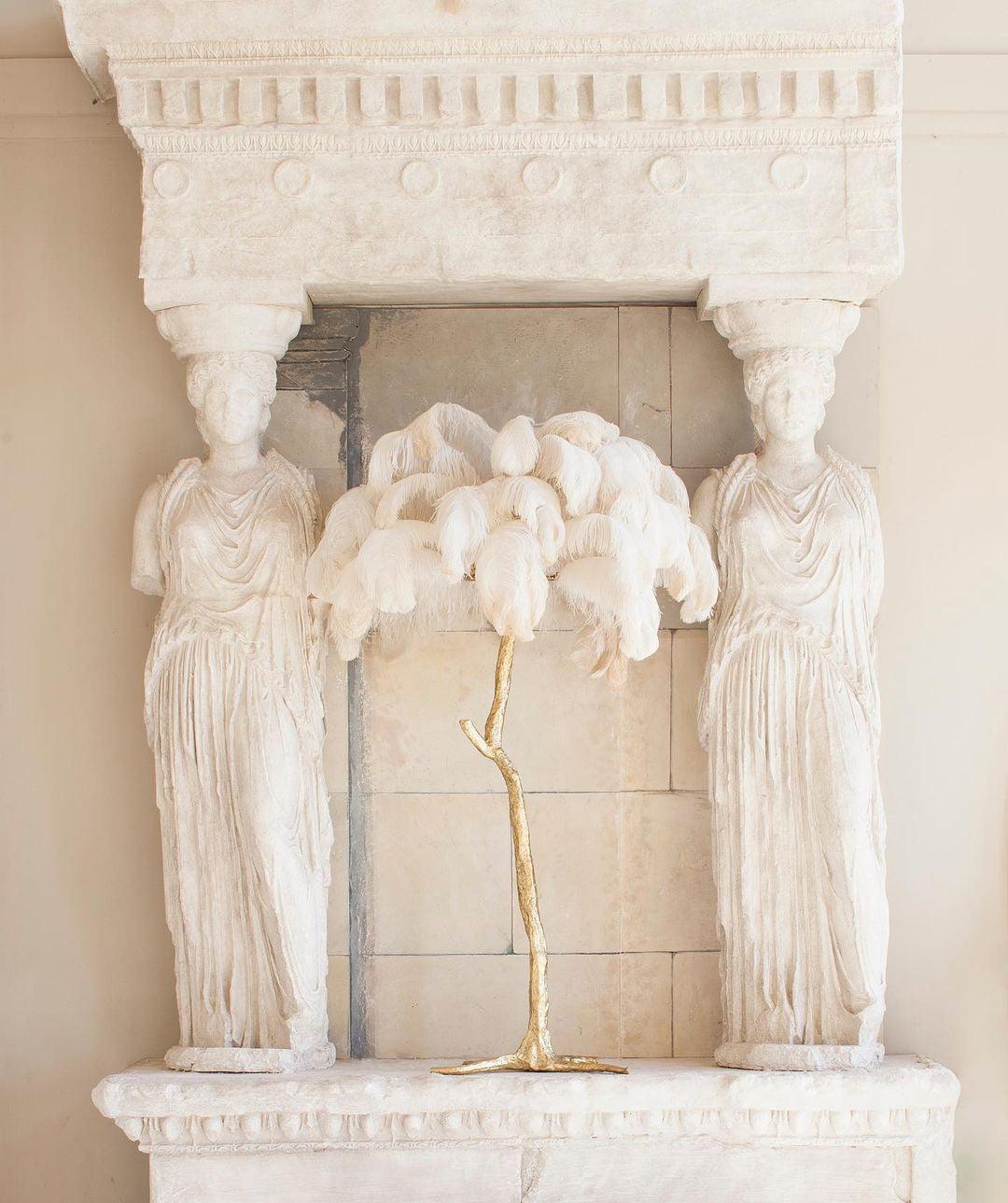 Ostrich Feather Reading Table Lamp