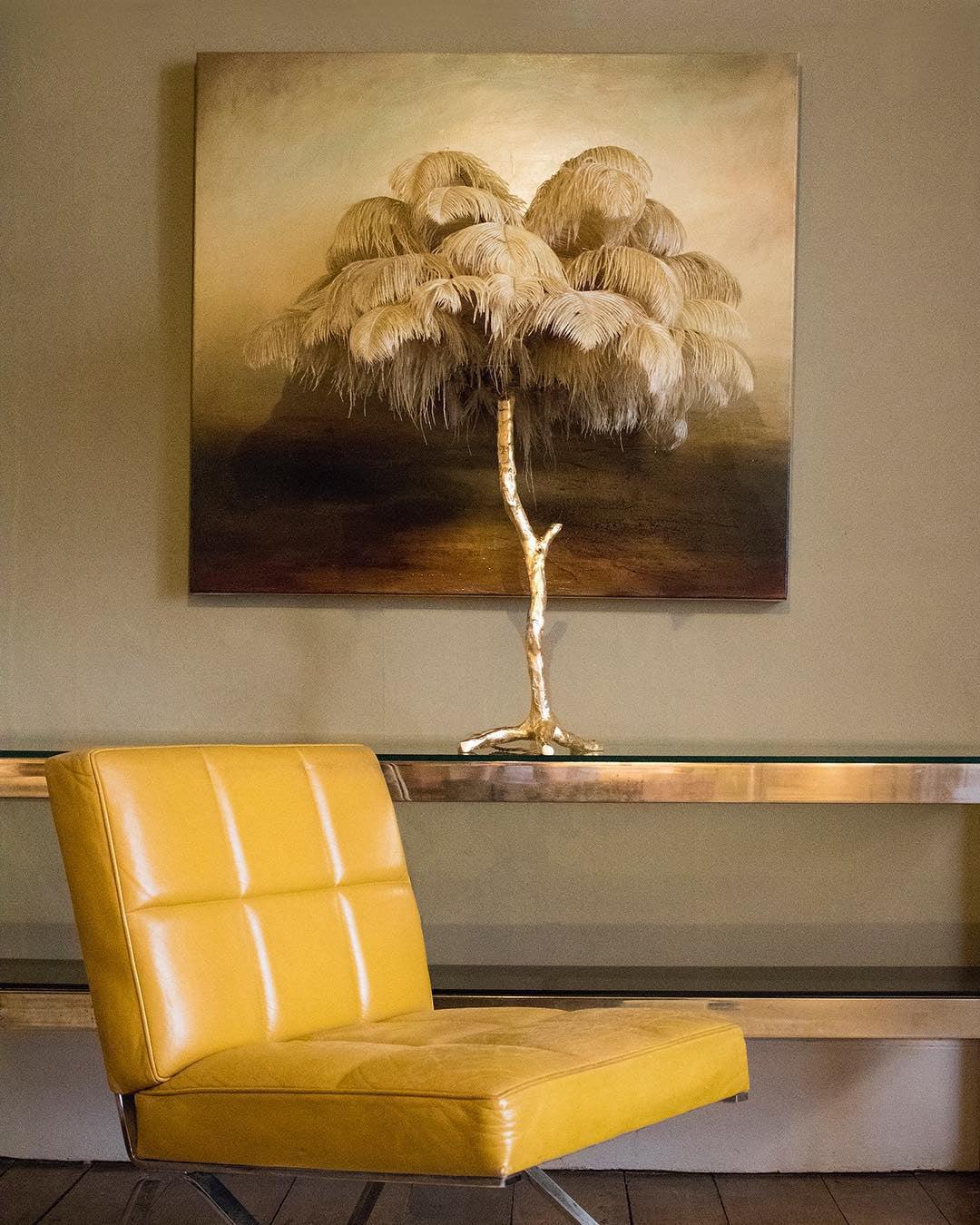 Ostrich Feather Reading Table Lamp