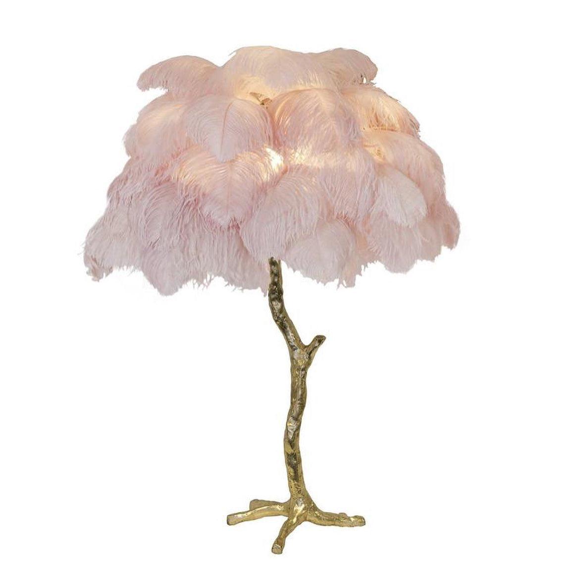 Ostrich Feather Reading Table Lamp