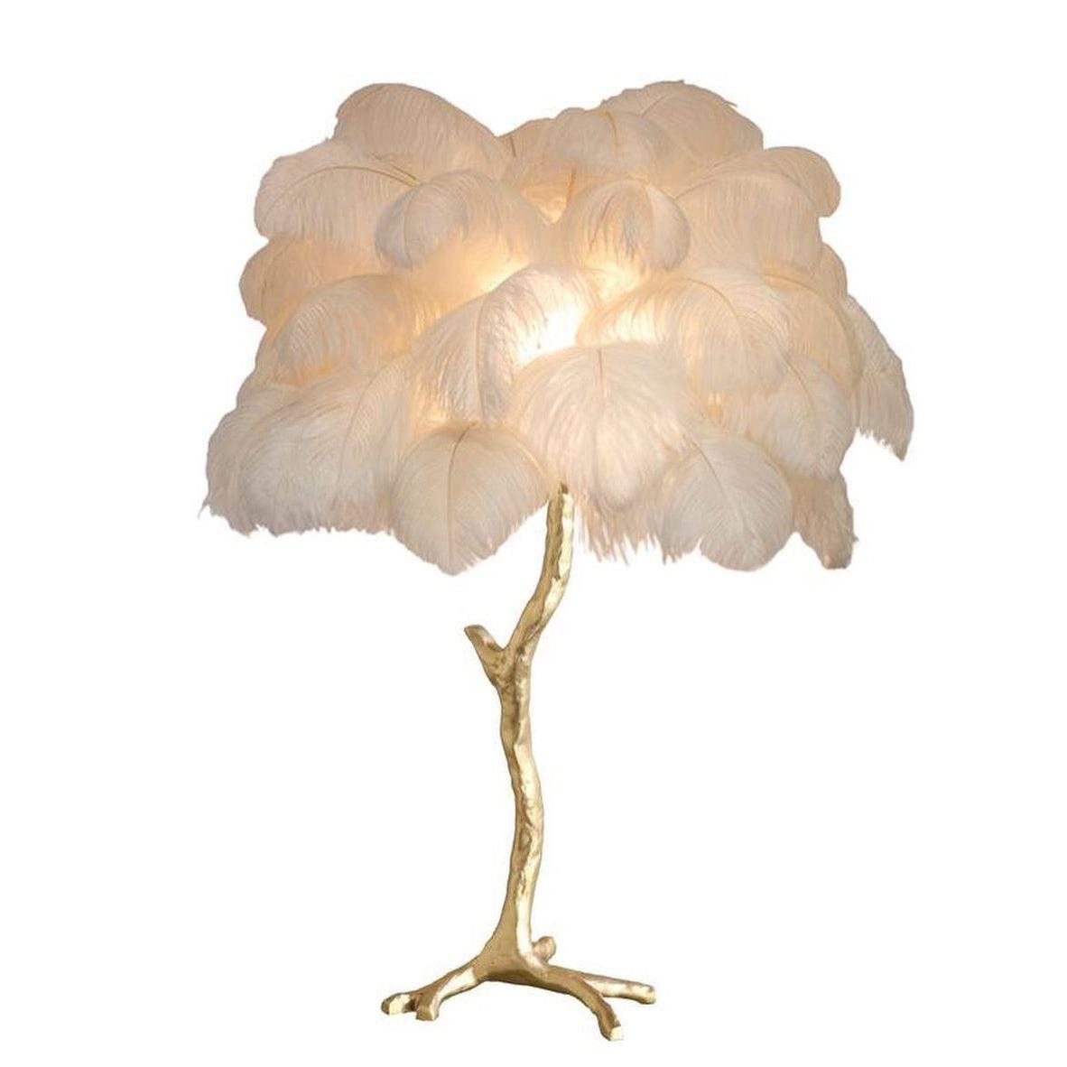 Ostrich Feather Reading Table Lamp
