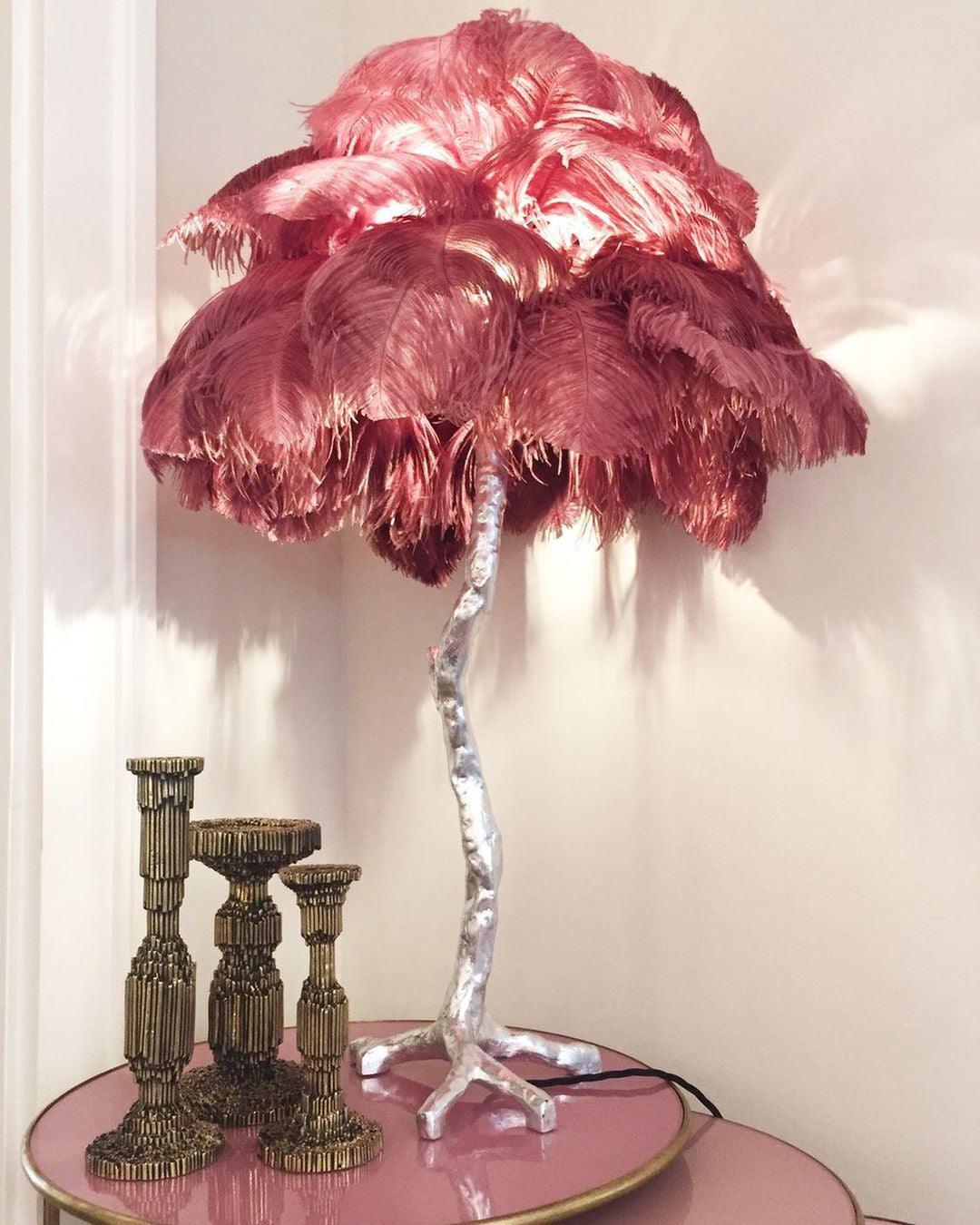 Ostrich Feather Reading Table Lamp