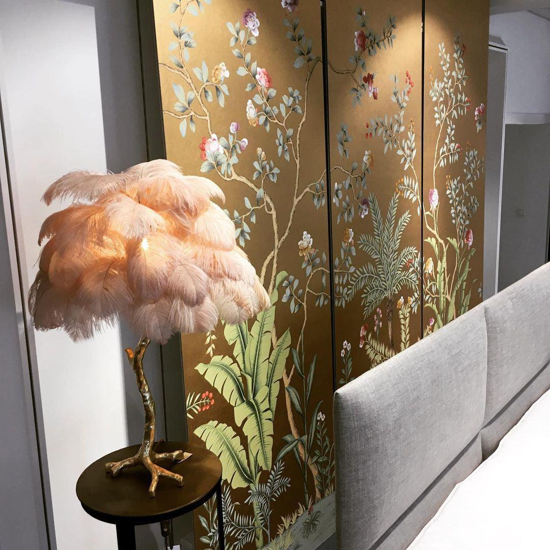 Ostrich Feather Reading Table Lamp