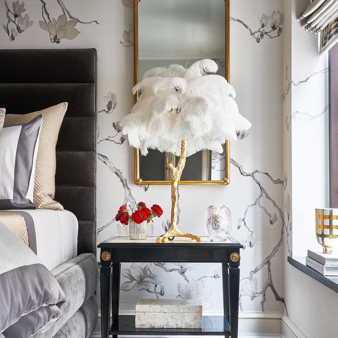 Ostrich Feather Reading Table Lamp