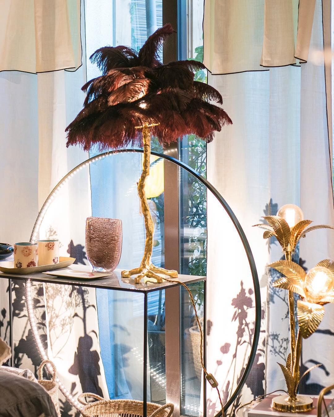 Ostrich Feather Reading Table Lamp