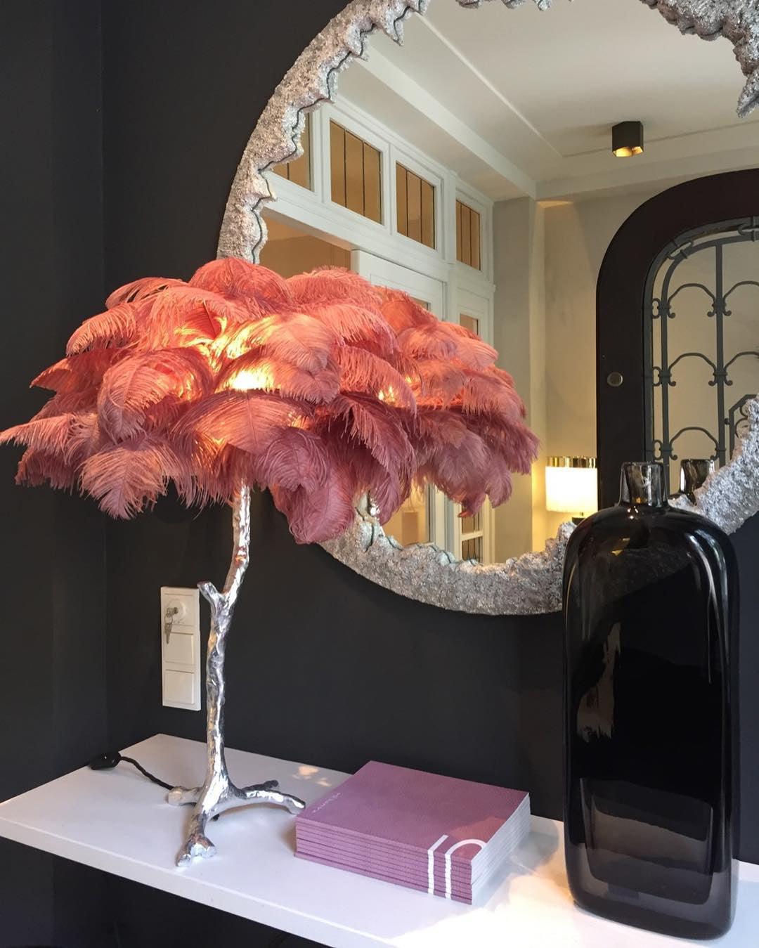 Ostrich Feather Reading Table Lamp